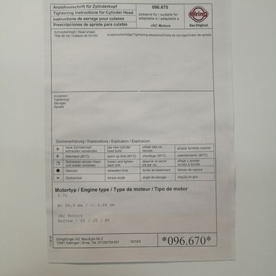 Stalen cilinderkoppakking voor JAC S5 Superieure duurzaamheid en prestaties